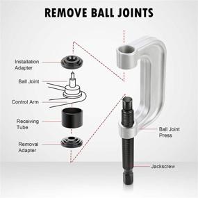 img 1 attached to 🔧 Heavy-Duty Ball Joint Press & U Joint Removal Tool Kit with 4x4 Adapters for Enhanced Compatibility, Catering to 2WD and 4WD Cars and Light Trucks (BL)