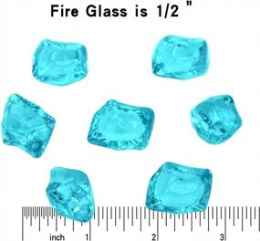 img 1 attached to High Lustre Aqua Blue Fire Glass для каминов, костровых ям и ландшафтного дизайна - 10 фунтов многоугольного стекла Mr. Fireglass 1/2 дюйма