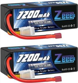 img 4 attached to High-Performance 7200MAh 4S Lipo Battery With 120C Discharge Rate And Deans T Connector For RC Car, Truck, Tank, Buggy, Truggy Racing Models - Set Of 2 Hard Case Batteries