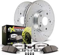 🔥 front z26 carbon fiber brake pads with drilled & slotted brake rotors kit - power stop k2384-26 логотип