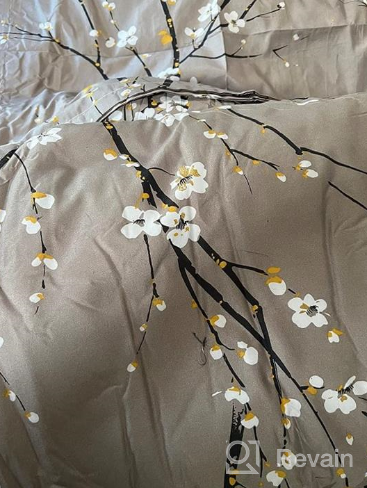 img 1 attached to Nanko Comforter Set Queen Size Navy Blue Branch And White Floral Print 88 X 90 Inch 3Pc Reversible Down Alternative Microfiber Duvet Sets Farmhouse Modern Bedding Sets In A Bag For Women Men Teen review by Scott Matute