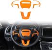 voodonala for challenger charger steering wheel cover trim for 2015-2022 dodge challenger charger bright orange logo