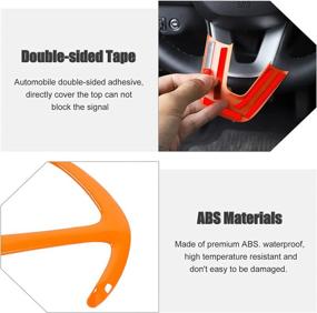 img 2 attached to Voodonala For Challenger Charger Steering Wheel Cover Trim For 2015-2022 Dodge Challenger Charger Bright Orange
