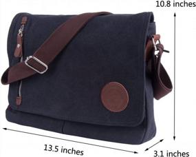 img 1 attached to Canvas Messenger Bag For Casual Work And Travel - Small Satchel For Men And Women, Ideal For School, Camping And More