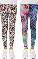 👖 modaioo stretch printed leggings for girls' clothing with extended length at leggings логотип