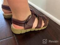 img 1 attached to Athlefit Closed Toe Leather Sandals for Boys and Girls - Outdoor Sport Casual Toddler Sandals review by Durward Carlson