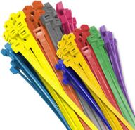 🔗 electriduct nylon cable ties - 8" self-locking zip ties multi color - 500 pieces: blue, red, green, yellow, fuchsia, orange, gray, purple логотип