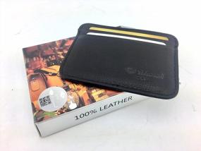 img 2 attached to UScarmen Leather Slim Wallet - Sleek Holder For Credit Cards, ID Cards And Cash For Men And Women In Classic Black