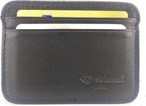 img 4 attached to UScarmen Leather Slim Wallet - Sleek Holder For Credit Cards, ID Cards And Cash For Men And Women In Classic Black