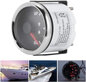 img 1 attached to 🚤 52mm/2in Boat Trim Gauge: Accurate UP-DN Tilt Indicator with Red Backlight - 0-190ohm Signal (Black)