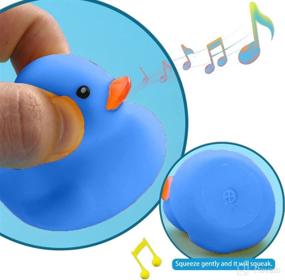 img 3 attached to 16 PCS Blue Mini Rubber Ducks: Fun and Floating Bath Duck Toys for Toddlers Boys Girls - Perfect Baby Shower Toy Party Decoration!