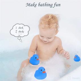 img 1 attached to 16 PCS Blue Mini Rubber Ducks: Fun and Floating Bath Duck Toys for Toddlers Boys Girls - Perfect Baby Shower Toy Party Decoration!