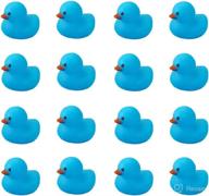 16 pcs blue mini rubber ducks: fun and floating bath duck toys for toddlers boys girls - perfect baby shower toy party decoration! logo