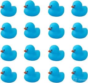 img 4 attached to 16 PCS Blue Mini Rubber Ducks: Fun and Floating Bath Duck Toys for Toddlers Boys Girls - Perfect Baby Shower Toy Party Decoration!