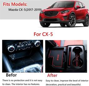 img 3 attached to 🚗 Enhance Your Mazda CX-5 Interiors with Great-Luck 18Pcs/Set Car Door Storage, Gate Slot, and Coaster Mat for Dust-Proof Anti-Slip Protection (White, 2017-2019)