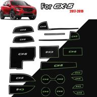 🚗 enhance your mazda cx-5 interiors with great-luck 18pcs/set car door storage, gate slot, and coaster mat for dust-proof anti-slip protection (white, 2017-2019) logo