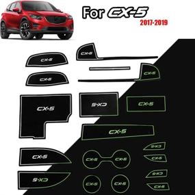 img 4 attached to 🚗 Enhance Your Mazda CX-5 Interiors with Great-Luck 18Pcs/Set Car Door Storage, Gate Slot, and Coaster Mat for Dust-Proof Anti-Slip Protection (White, 2017-2019)