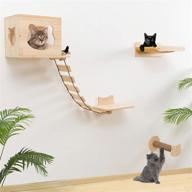 🐱 premium solid wood cat shelves and perches wall mounted furniture set for active indoor climbers logo