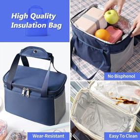 img 1 attached to Stay Cool And Organized Anywhere With Our Leakproof Reusable Cooler Lunch Bag