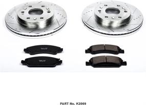 img 2 attached to Enhance Your Braking Performance: Power Stop K2069 Front Z23 Carbon Fiber Brake Pads with Drilled & Slotted Brake Rotors Kit