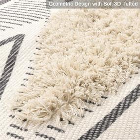img 1 attached to LEEVAN Boho Kitchen Runner Rug 2'X4' Cotton Tufted Geometric Rugs With Tassels Chic Diamond Farmhouse Rug Washable Woven Hallway Throw Doormat For Kitchen Rug/Bathroom/Living Room/Bedroom