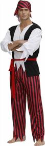 img 3 attached to Zhitunemi Men'S Pirate Costume - Perfect For Halloween! Adult Pirate Vest And Complete Outfit For Men'S Pirate Costume