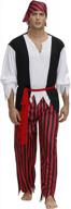 мужской пиратский костюм житунэми - идеально подходит для хэллоуина! взрослый пиратский жилет и полная экипировка для мужского пиратского костюма логотип