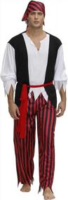 img 4 attached to Zhitunemi Men'S Pirate Costume - Perfect For Halloween! Adult Pirate Vest And Complete Outfit For Men'S Pirate Costume