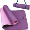 non slip yoga mat for men & women 1/3 inch thick exercise mat with carrying strap - perfect for home gym pilates & yoga workouts. logo