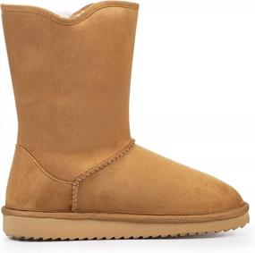 img 1 attached to Women'S Mid-Calf Winter Snow Boots With Side Bows, Suede Upper, Size 6-11