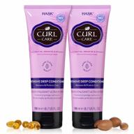 hask curl care интенсивный кондиционер глубокого действия для вьющихся волос - веганская формула, без жестокости, безопасно для цвета, без глютена, без сульфатов, без парабенов - упаковка из 2 шт. логотип