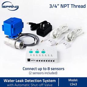 img 2 attached to ISpring LS43 Water Leak Detector Alarm System: Automatic Shut-Off Valve & 2 Sensors, Up To 8 Sensor Connectivity For Flood Prevention, 3/4" NPT.