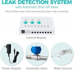 img 3 attached to ISpring LS43 Water Leak Detector Alarm System: Automatic Shut-Off Valve & 2 Sensors, Up To 8 Sensor Connectivity For Flood Prevention, 3/4" NPT.