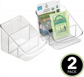 img 3 attached to 2 Pack MDesign Small Plastic Food Packet Organizer Caddy - Kitchen, Pantry & Cabinet Storage Solution
