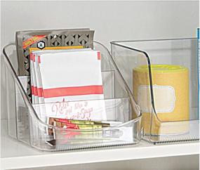 img 2 attached to 2 Pack MDesign Small Plastic Food Packet Organizer Caddy - Kitchen, Pantry & Cabinet Storage Solution