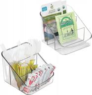 2 pack mdesign small plastic food pack organizer caddy — решение для хранения кухни, кладовой и шкафа логотип