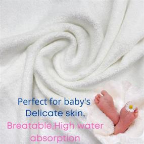 img 1 attached to 👶 Abisks Bamboo Hooded Baby Towel Set - X-Large Size 35" x 35" with 2 Washcloths - Soft, Absorbent Towel for Newborn, Infant, Toddler - Perfect Baby Registry Gift for Boys and Girls