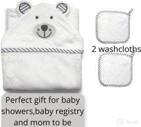 img 3 attached to 👶 Abisks Bamboo Hooded Baby Towel Set - X-Large Size 35" x 35" with 2 Washcloths - Soft, Absorbent Towel for Newborn, Infant, Toddler - Perfect Baby Registry Gift for Boys and Girls