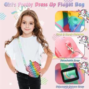 img 2 attached to Unicorn Fidget Purse Shoulder Bag For Girls - Push Bubble Popit Handbag Crossbody Bag, Gifts Toys For 2-12 Year Olds Birthday