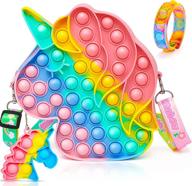 unicorn fidget purse shoulder bag for girls - push bubble popit handbag crossbody bag, gifts toys for 2-12 year olds birthday logo