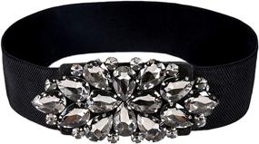 img 4 attached to Dorchid Rhinestone Crystal Elastic Cummerbund Women's Accessories : Belts