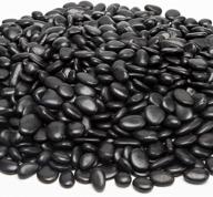 🌿 oupeng 1.6lb black small pebbles - natural polished stones for succulents, bamboo plants, and home decor логотип