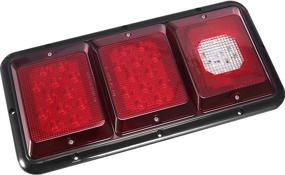 img 3 attached to Partsam LED Triple Tail Lights 45 LEDs, Rectangle Vertical or Horizontal Mount Tail Lights for Trailer Camper RV, Stop Turn Tail Backup Reverse Lights Taillights with Black Base - Red/Clear Lens