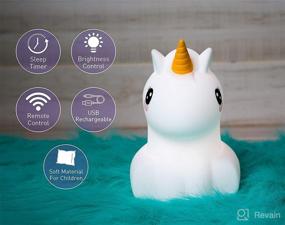 img 2 attached to 🦄 Lumipets – Kids Night Light with Play Music, Silicone Nursery Light for Baby and Toddler, Squishy Night Light for Kids Room – Animal Night Lights for Girls and Boys. Kawaii Lamp, Cute Lamps for Bedroom