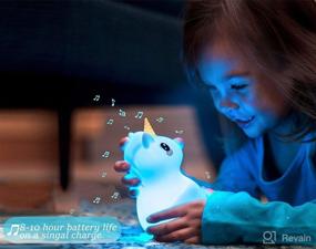 img 3 attached to 🦄 Lumipets – Kids Night Light with Play Music, Silicone Nursery Light for Baby and Toddler, Squishy Night Light for Kids Room – Animal Night Lights for Girls and Boys. Kawaii Lamp, Cute Lamps for Bedroom