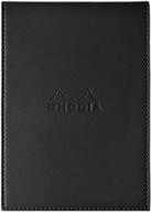 professional rhodia notepad in a6 size with black cover and squared pages logo