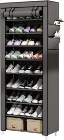 img 4 attached to Keep Your Shoes Organized And Dust-Free With UDEAR'S 9-Tier Shoe Rack In Grey