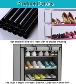 img 1 attached to Keep Your Shoes Organized And Dust-Free With UDEAR'S 9-Tier Shoe Rack In Grey