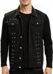 invachi men's slim fit punk denim vest sleeveless jeans vest jacket with rivets logo