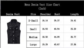 img 1 attached to INVACHI Men'S Slim Fit Punk Denim Vest Sleeveless Jeans Vest Jacket With Rivets